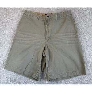 Express Chino Shorts Men's 34 Classic 10" Inseam Tan Mid Rise Flat Front Casual